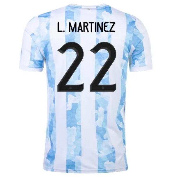 2021 Argentina Home Kit Soccer Jersey LAUTARO MARTÍNEZ #22